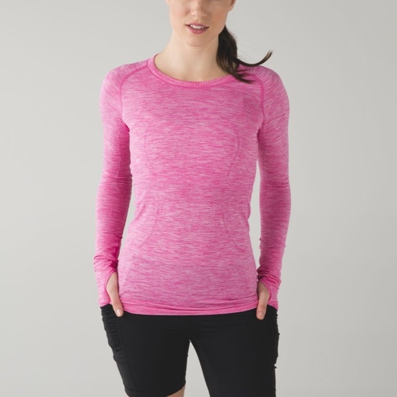 Lululemon Swiftly Tech Long Sleeve Crew Top Pink - Picture 1 of 8